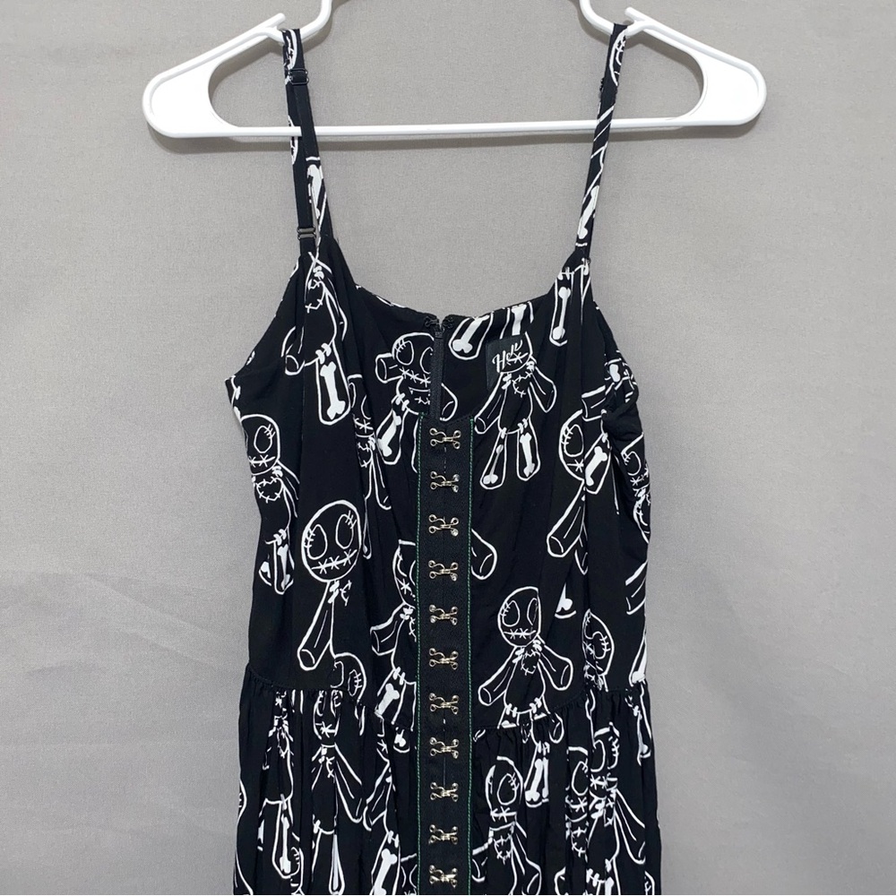 Hell Bunny Voodoo Doll Midi Dress Black and White Women's Dress - Picture 5 of 13
